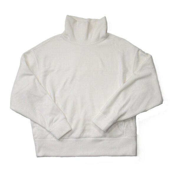 NWT Alo Polar Fleece Hazy Mock Neck Pullover in Ivory Oversized Sweatshirt XS - Picture 1 of 5